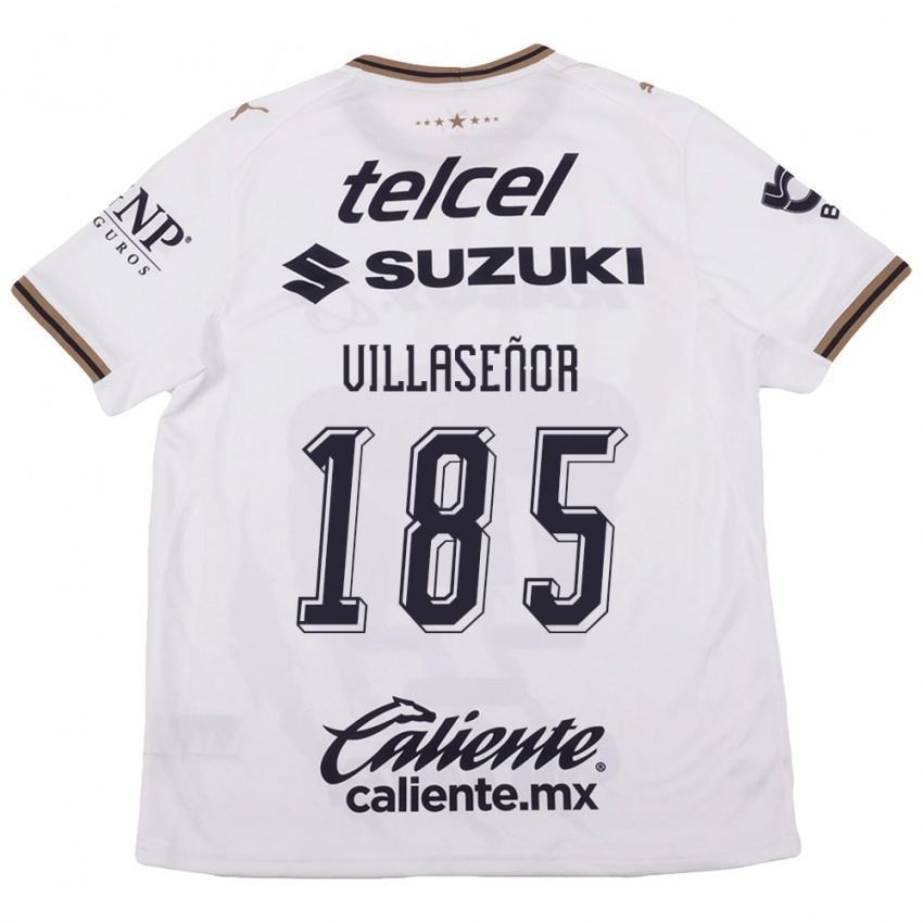 נשים Emiliano Villaseñor #185 לבן שחור חום הרחק ג'רזי 2026/27 חולצה קצרה