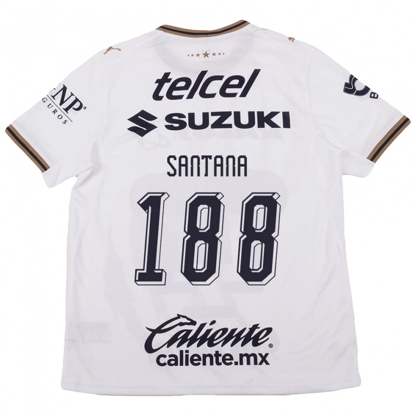 נשים Guillermo Santana #188 לבן שחור חום הרחק ג'רזי 2026/27 חולצה קצרה