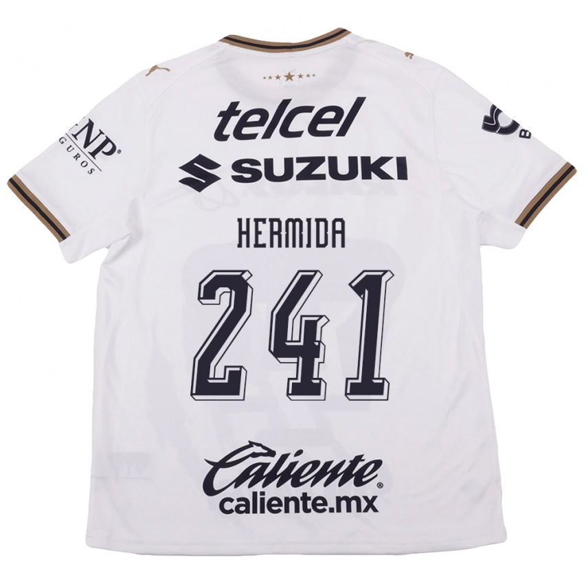 נשים Emiliano Hermida #241 לבן שחור חום הרחק ג'רזי 2026/27 חולצה קצרה