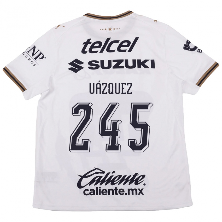 נשים Austin Vázquez #245 לבן שחור חום הרחק ג'רזי 2026/27 חולצה קצרה