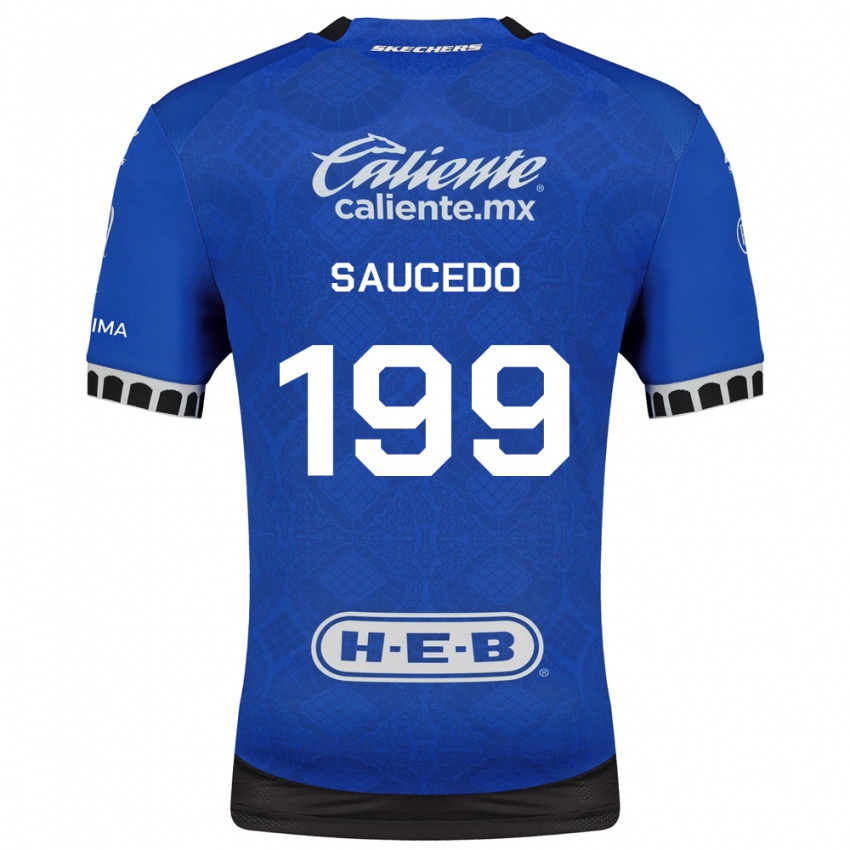 נשים Christian Saucedo #199 כחול מלכותי לבן שחור הרחק ג'רזי 2026/27 חולצה קצרה