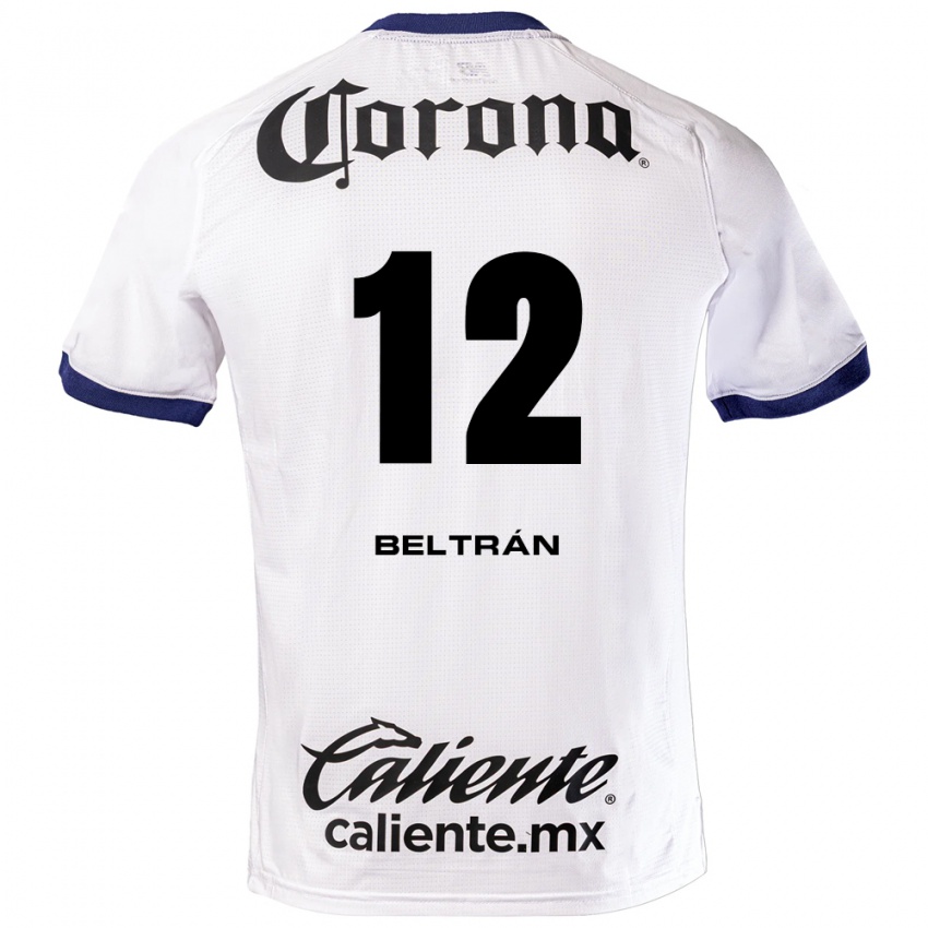 נשים Ronaldo Beltrán #12 לבן כחול שחור הרחק ג'רזי 2026/27 חולצה קצרה