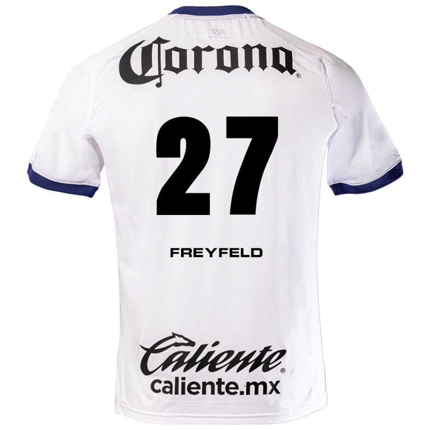 נשים Emiliano Freyfeld #27 לבן כחול שחור הרחק ג'רזי 2026/27 חולצה קצרה
