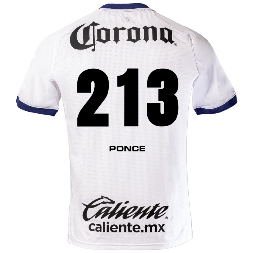 נשים Santiago Ponce #213 לבן כחול שחור הרחק ג'רזי 2026/27 חולצה קצרה