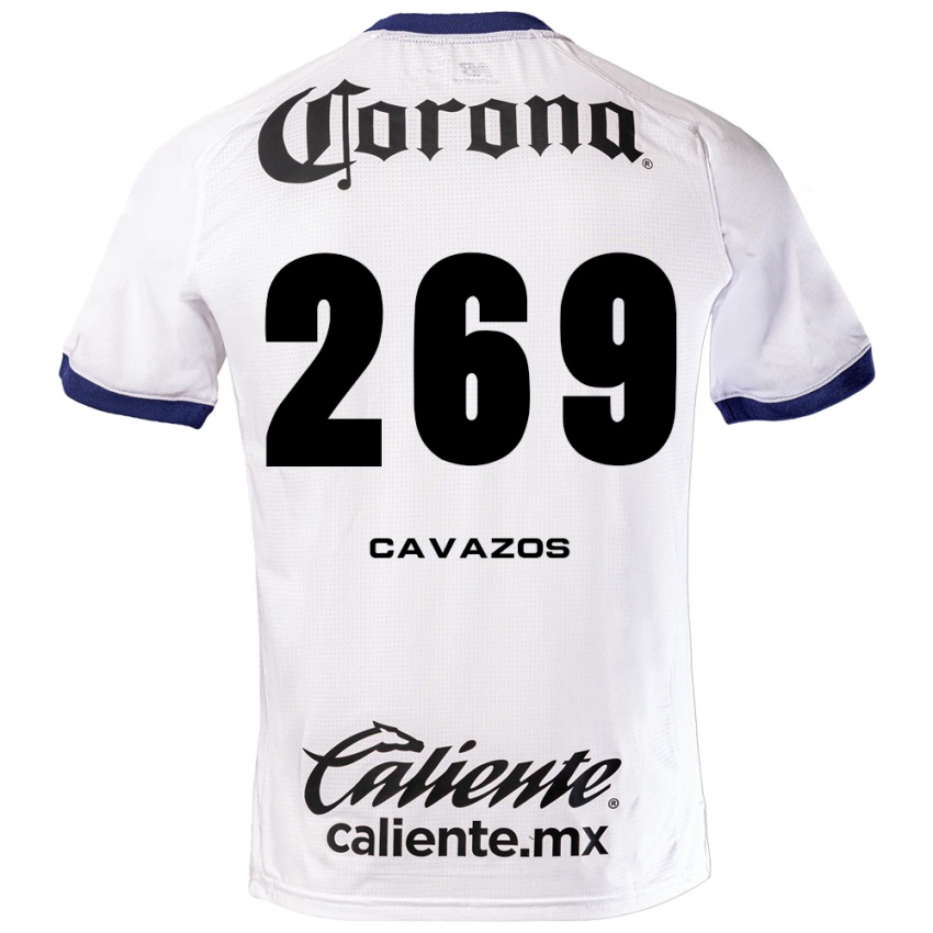 נשים Eduardo Cavazos #269 לבן כחול שחור הרחק ג'רזי 2026/27 חולצה קצרה