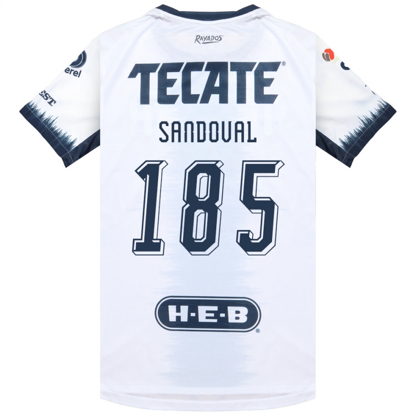 נשים Misael Sandoval #185 לבן כחול דיו אדום הרחק ג'רזי 2026/27 חולצה קצרה