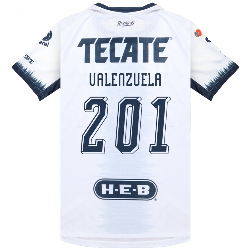 נשים Francisco Valenzuela #201 לבן כחול דיו אדום הרחק ג'רזי 2026/27 חולצה קצרה