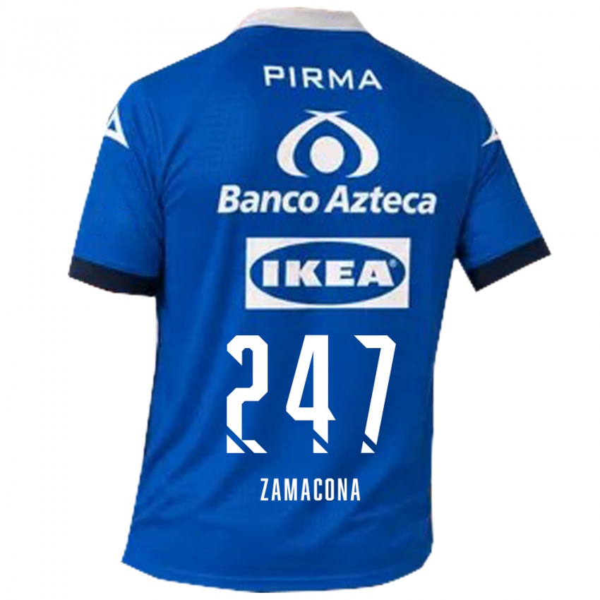נשים Héctor Zamacona #247 כחול לבן הרחק ג'רזי 2026/27 חולצה קצרה
