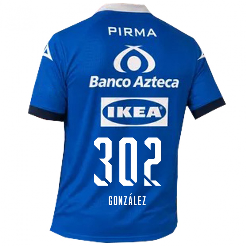 נשים Mateo González #302 כחול לבן הרחק ג'רזי 2026/27 חולצה קצרה