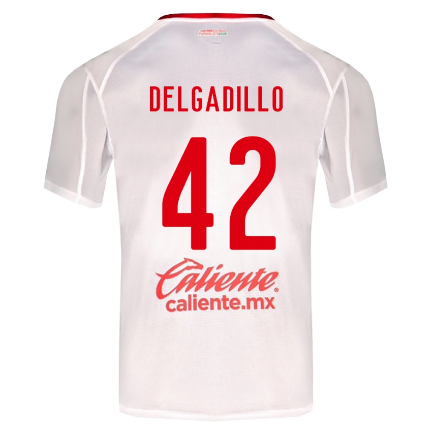 נשים Diego Delgadillo #42 לבן ירוק אדום הרחק ג'רזי 2026/27 חולצה קצרה