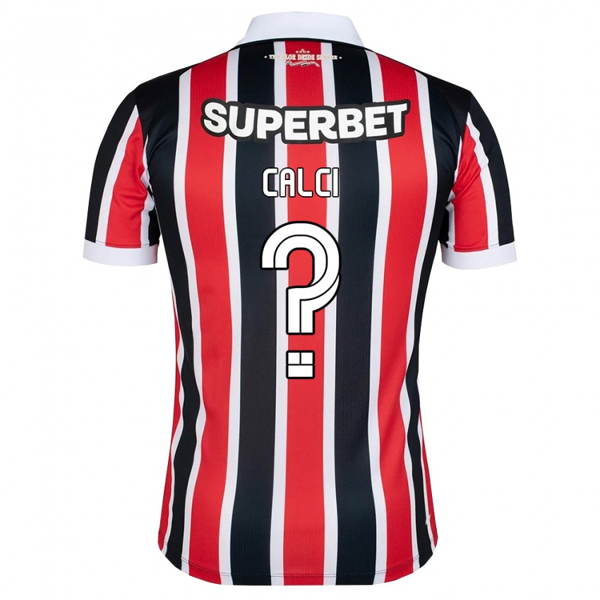 נשים Guilherme Calci #0 אדום לבן שחור הרחק ג'רזי 2026/27 חולצה קצרה
