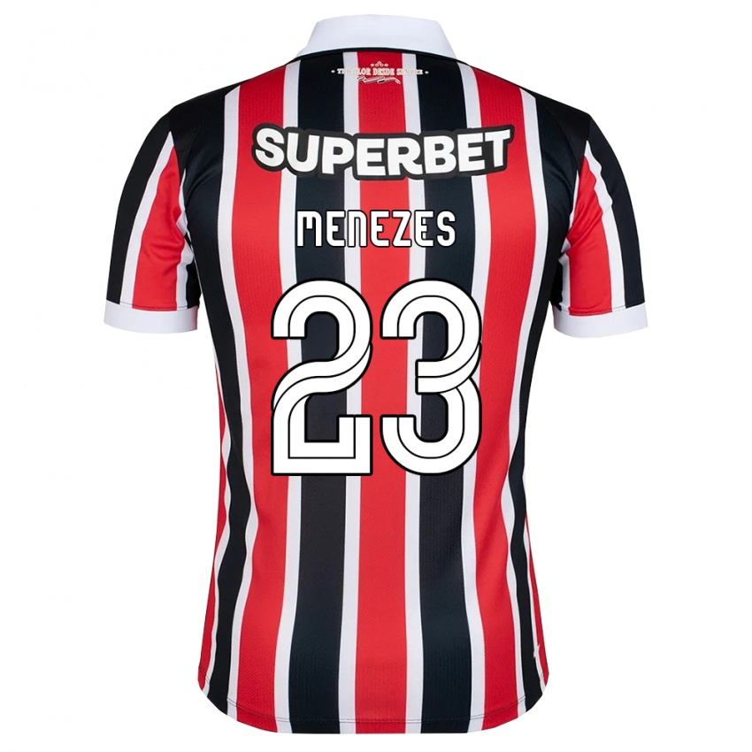 נשים Bia Menezes #23 אדום לבן שחור הרחק ג'רזי 2026/27 חולצה קצרה