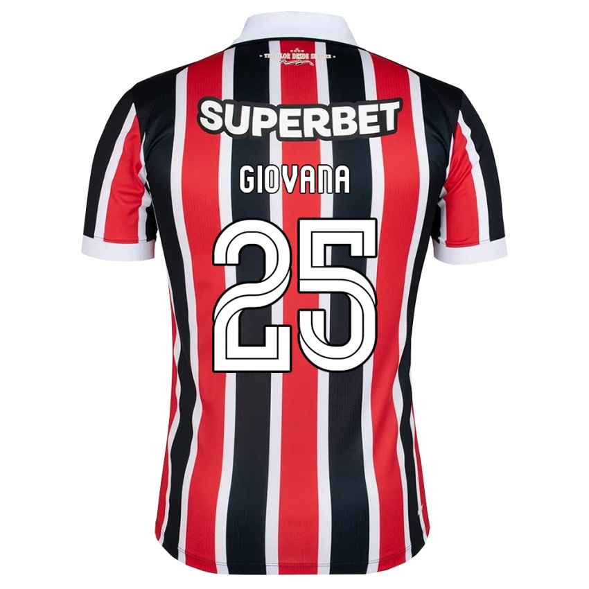 נשים Giovana #25 אדום לבן שחור הרחק ג'רזי 2026/27 חולצה קצרה