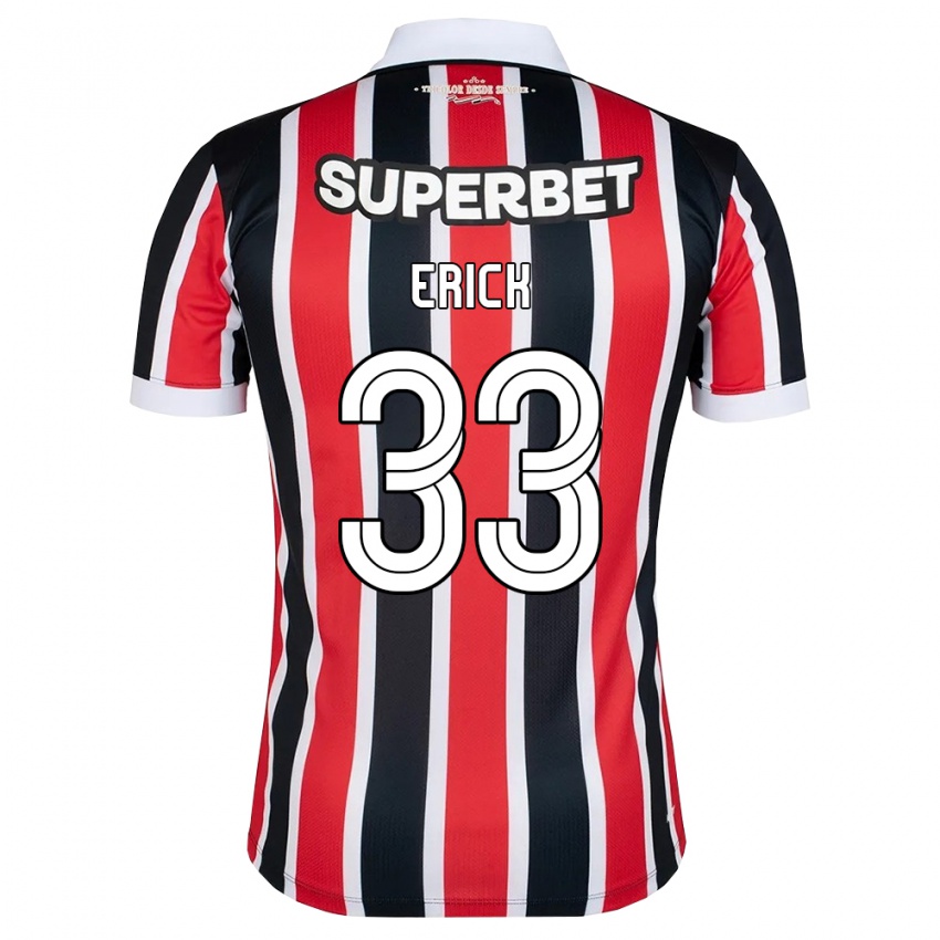 נשים Erick #33 אדום לבן שחור הרחק ג'רזי 2026/27 חולצה קצרה