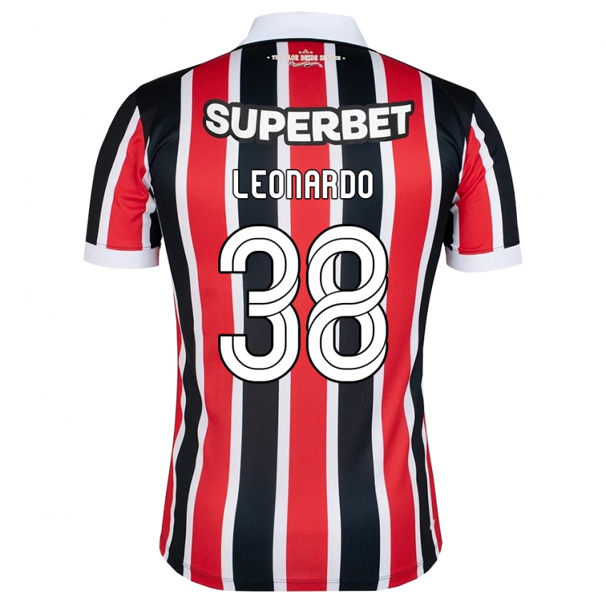 נשים Hugo Leonardo #38 אדום לבן שחור הרחק ג'רזי 2026/27 חולצה קצרה