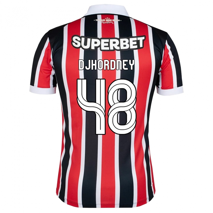 נשים Djhordney #48 אדום לבן שחור הרחק ג'רזי 2026/27 חולצה קצרה