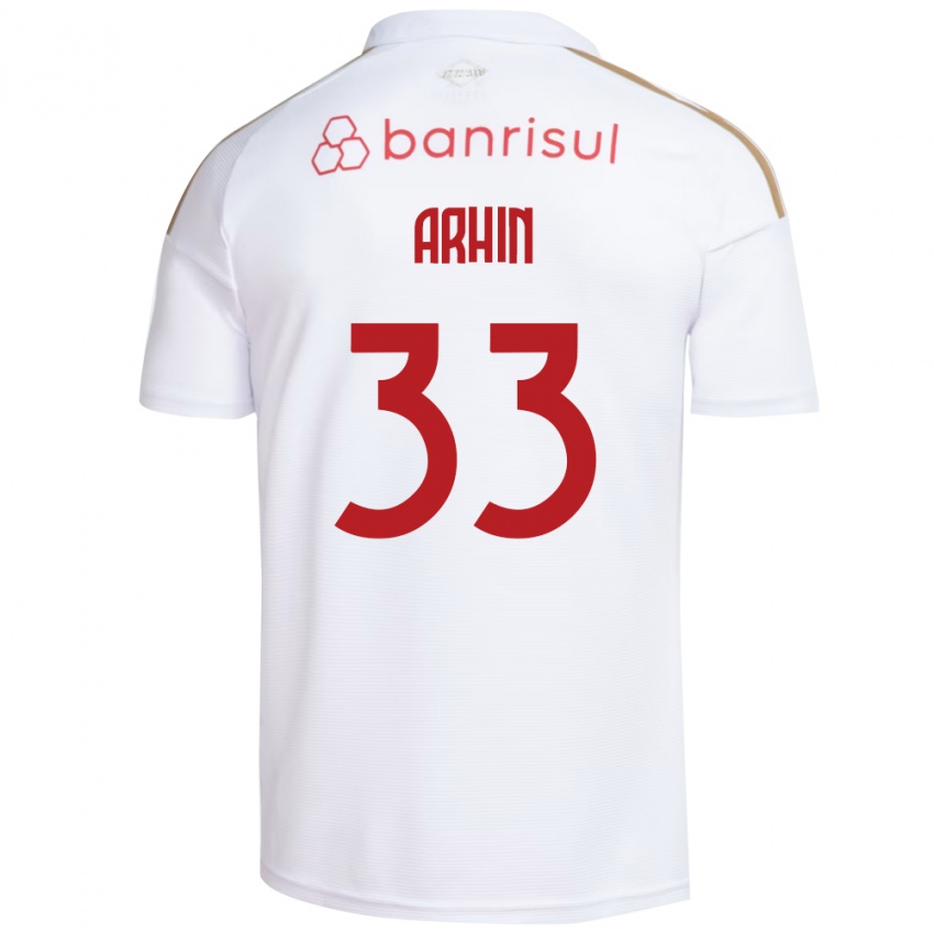 נשים Benjamin Arhin #33 אדום לבן הרחק ג'רזי 2026/27 חולצה קצרה