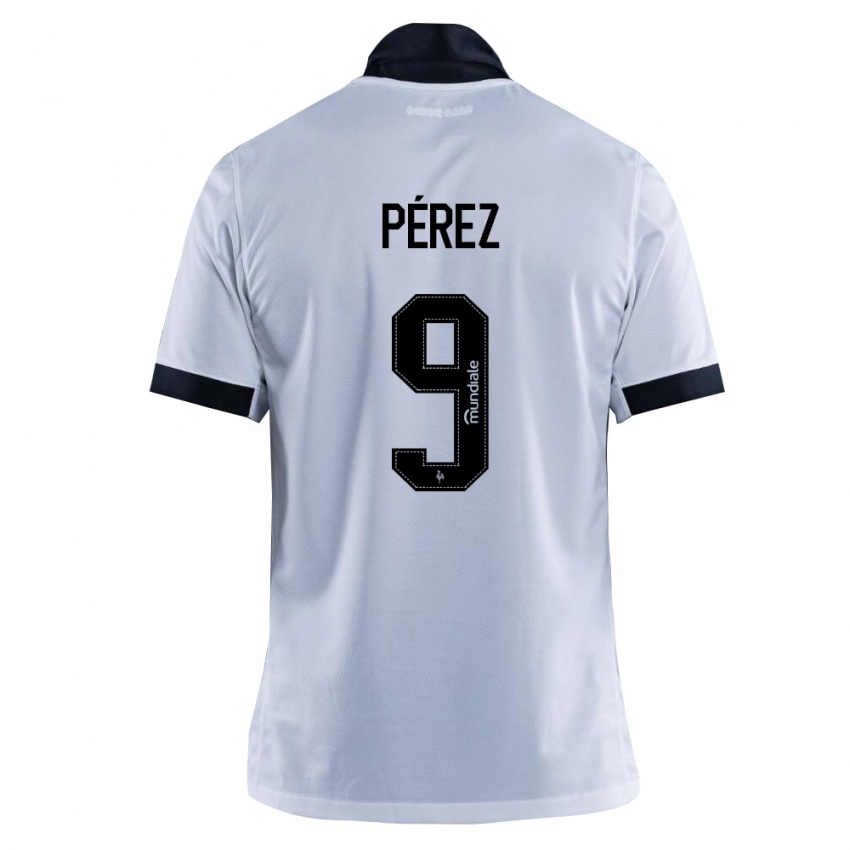 נשים Diego Pérez #9 שחור לבן הרחק ג'רזי 2026/27 חולצה קצרה