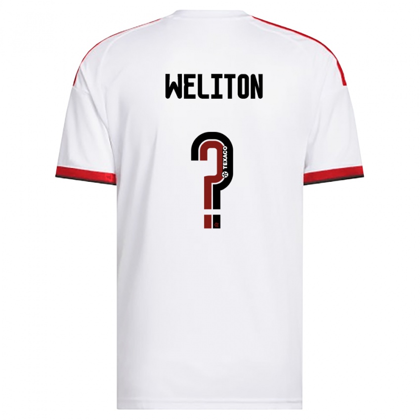 נשים Weliton #0 לבן אדום שחור הרחק ג'רזי 2026/27 חולצה קצרה