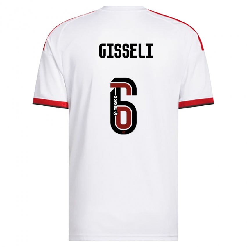 נשים Gisseli #6 לבן אדום שחור הרחק ג'רזי 2026/27 חולצה קצרה