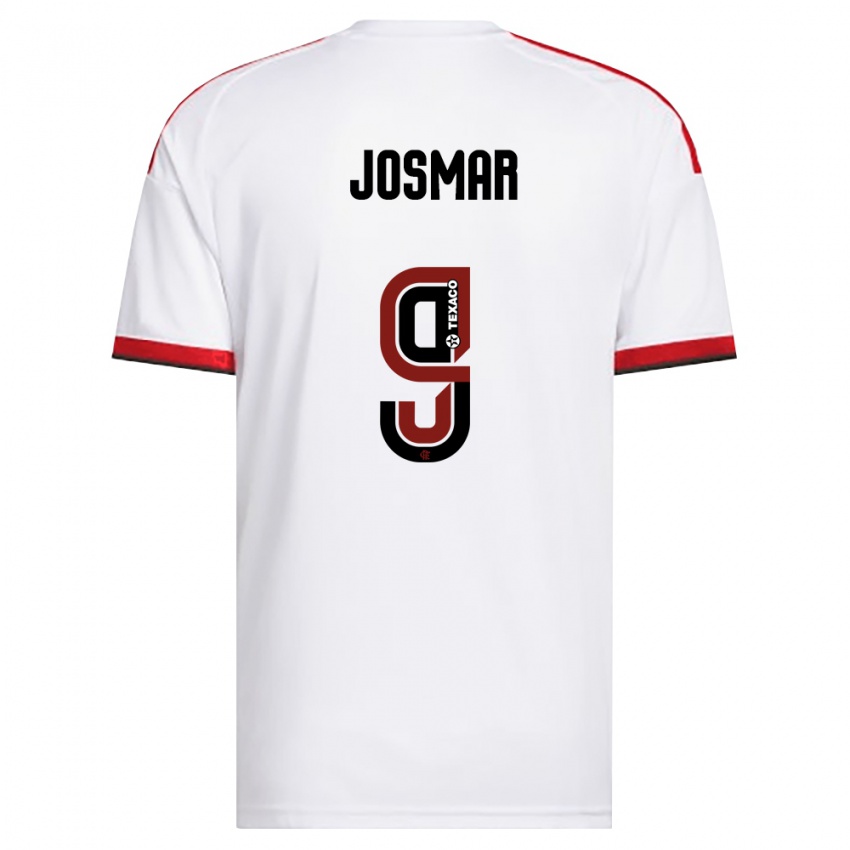 נשים Josmar #9 לבן אדום שחור הרחק ג'רזי 2026/27 חולצה קצרה