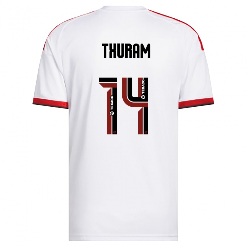נשים Daniel Thuram #14 לבן אדום שחור הרחק ג'רזי 2026/27 חולצה קצרה