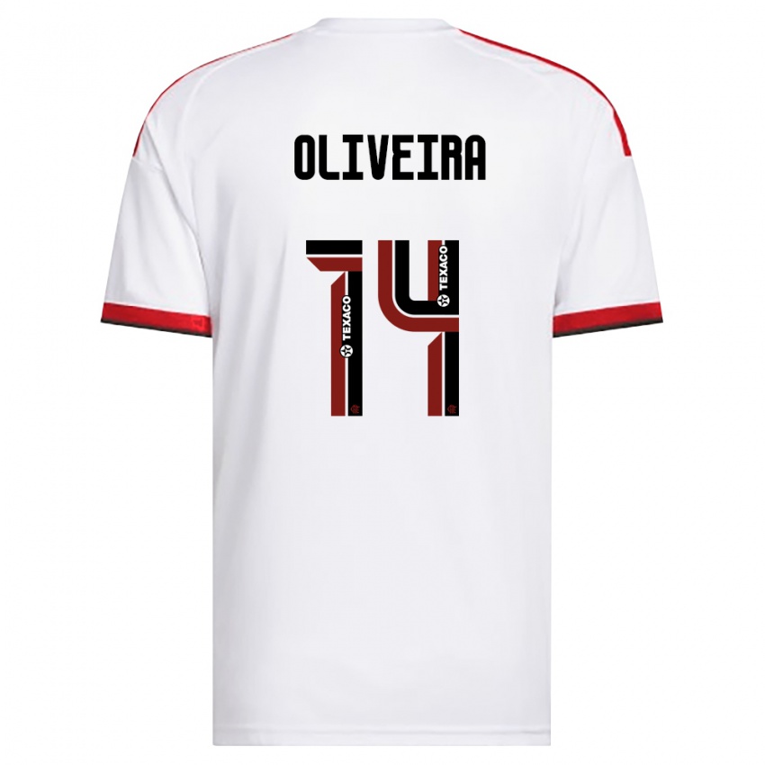 נשים Gustavo Oliveira #14 לבן אדום שחור הרחק ג'רזי 2026/27 חולצה קצרה