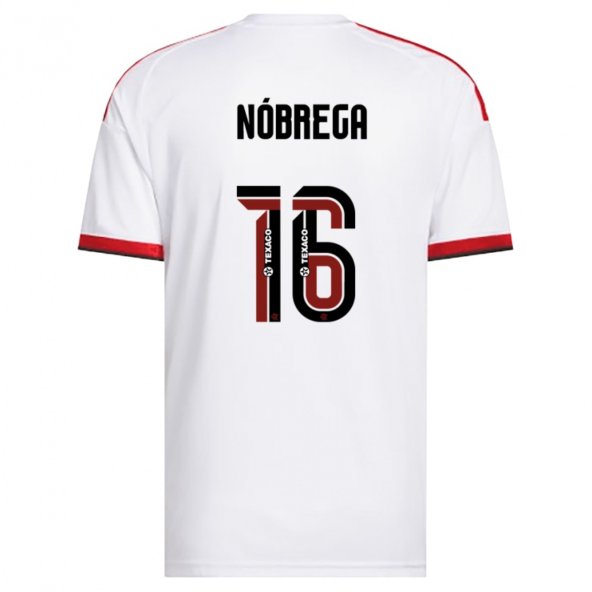 נשים Kaio Nóbrega #16 לבן אדום שחור הרחק ג'רזי 2026/27 חולצה קצרה