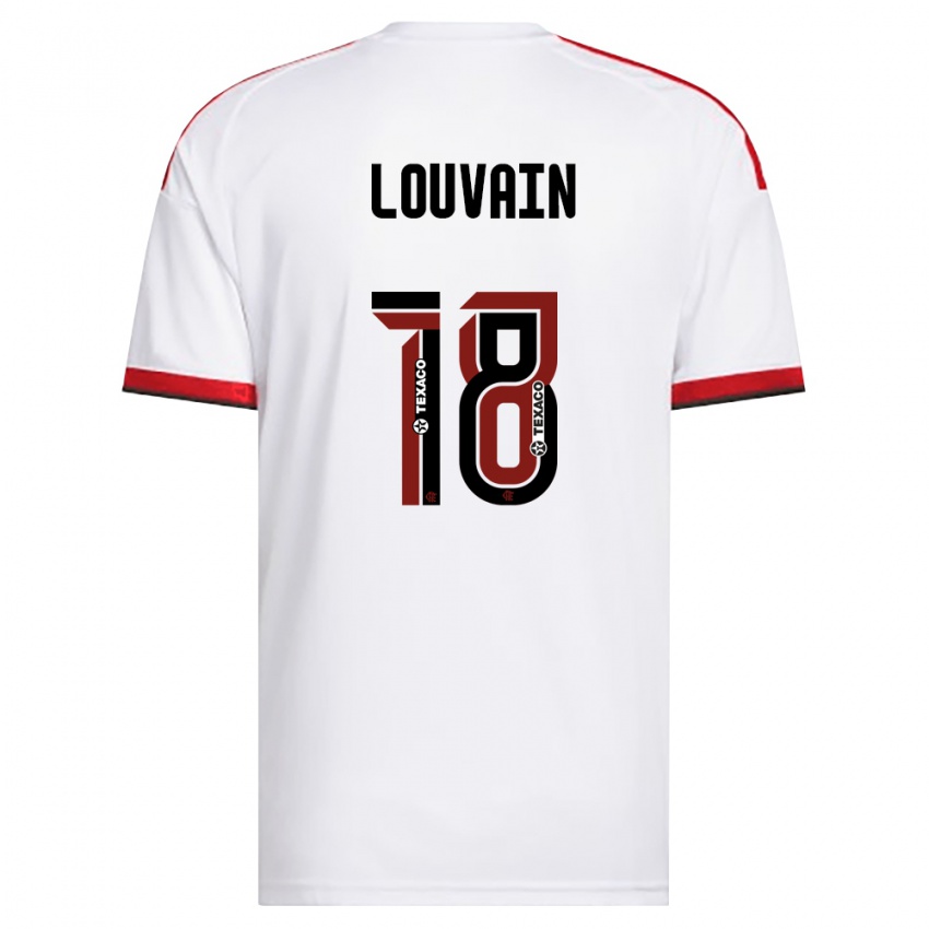 נשים Gaby Louvain #18 לבן אדום שחור הרחק ג'רזי 2026/27 חולצה קצרה