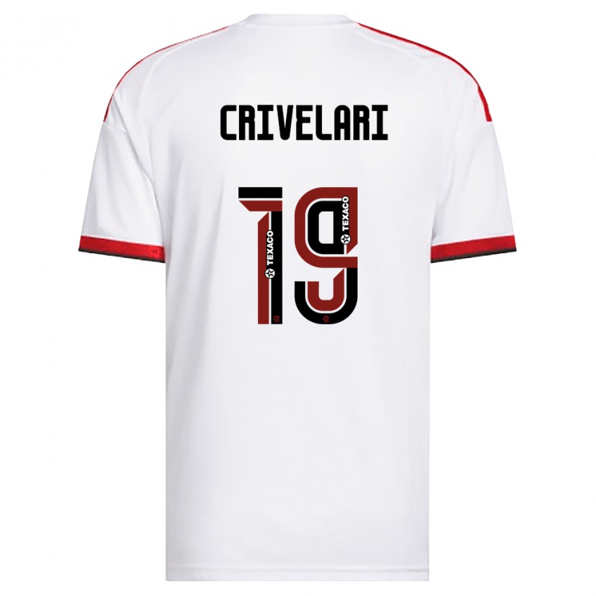 נשים Crivelari #19 לבן אדום שחור הרחק ג'רזי 2026/27 חולצה קצרה
