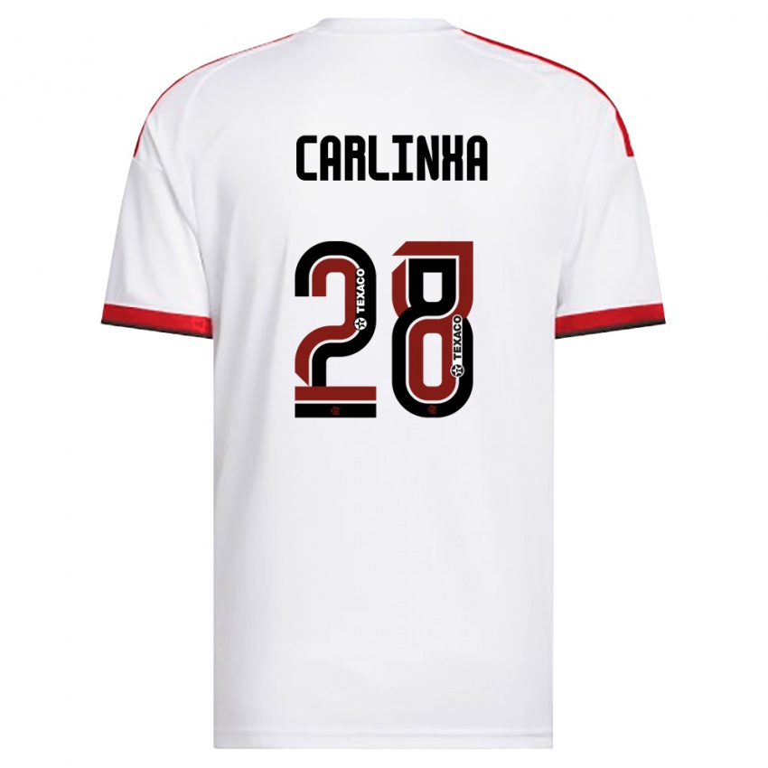 נשים Carlinha #28 לבן אדום שחור הרחק ג'רזי 2026/27 חולצה קצרה