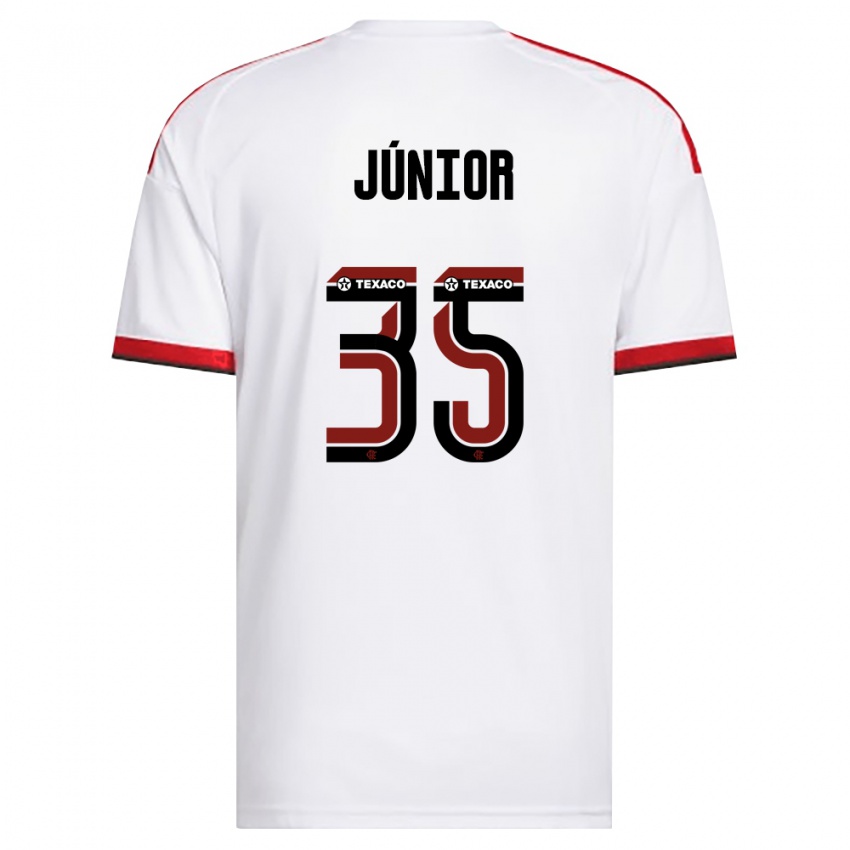 נשים Kaylaine Júnior #35 לבן אדום שחור הרחק ג'רזי 2026/27 חולצה קצרה