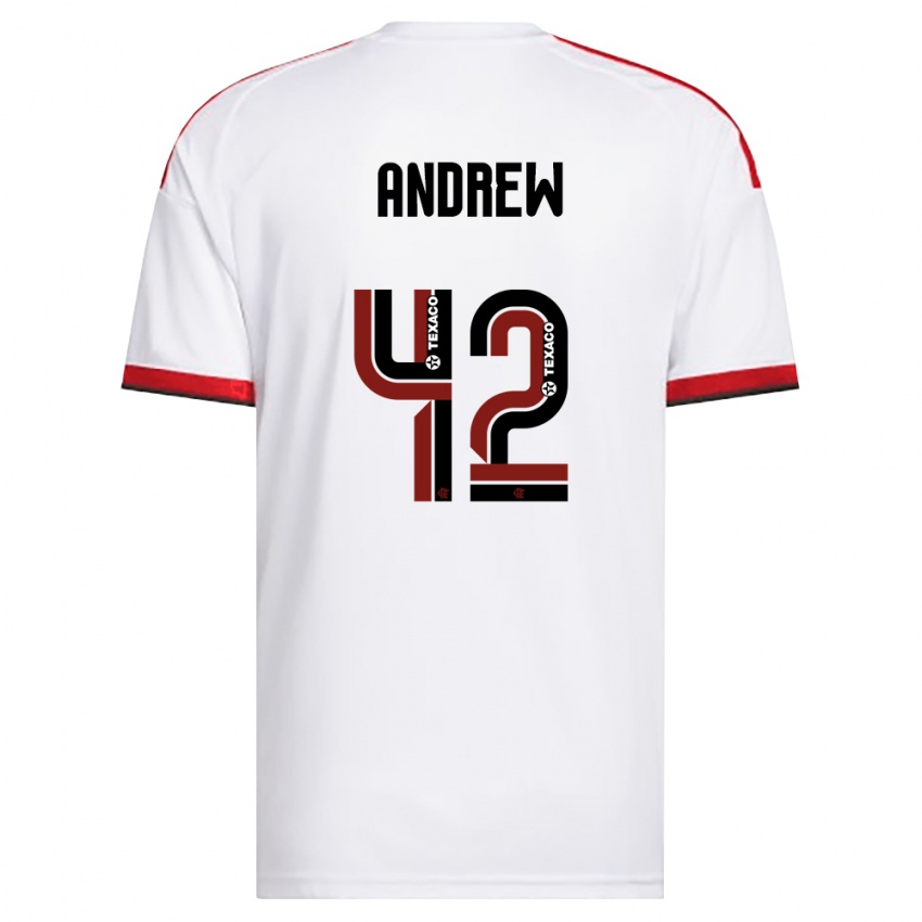 נשים Andrew #42 לבן אדום שחור הרחק ג'רזי 2026/27 חולצה קצרה