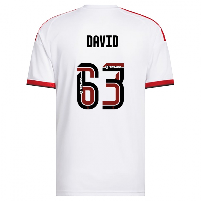 נשים David #63 לבן אדום שחור הרחק ג'רזי 2026/27 חולצה קצרה