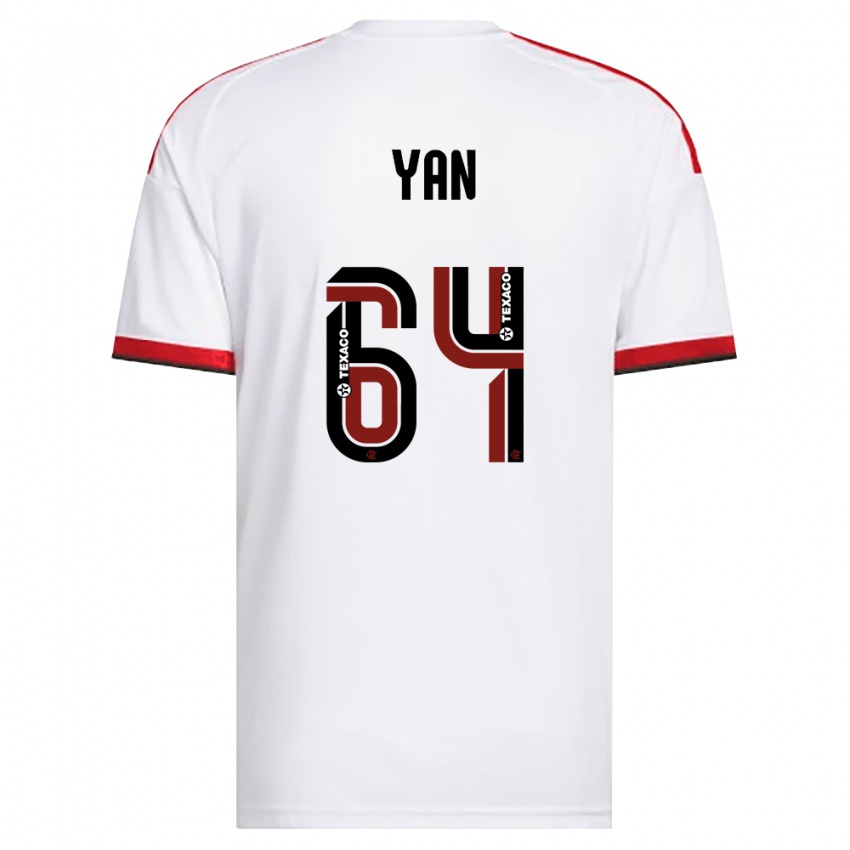 נשים Wallace Yan #64 לבן אדום שחור הרחק ג'רזי 2026/27 חולצה קצרה