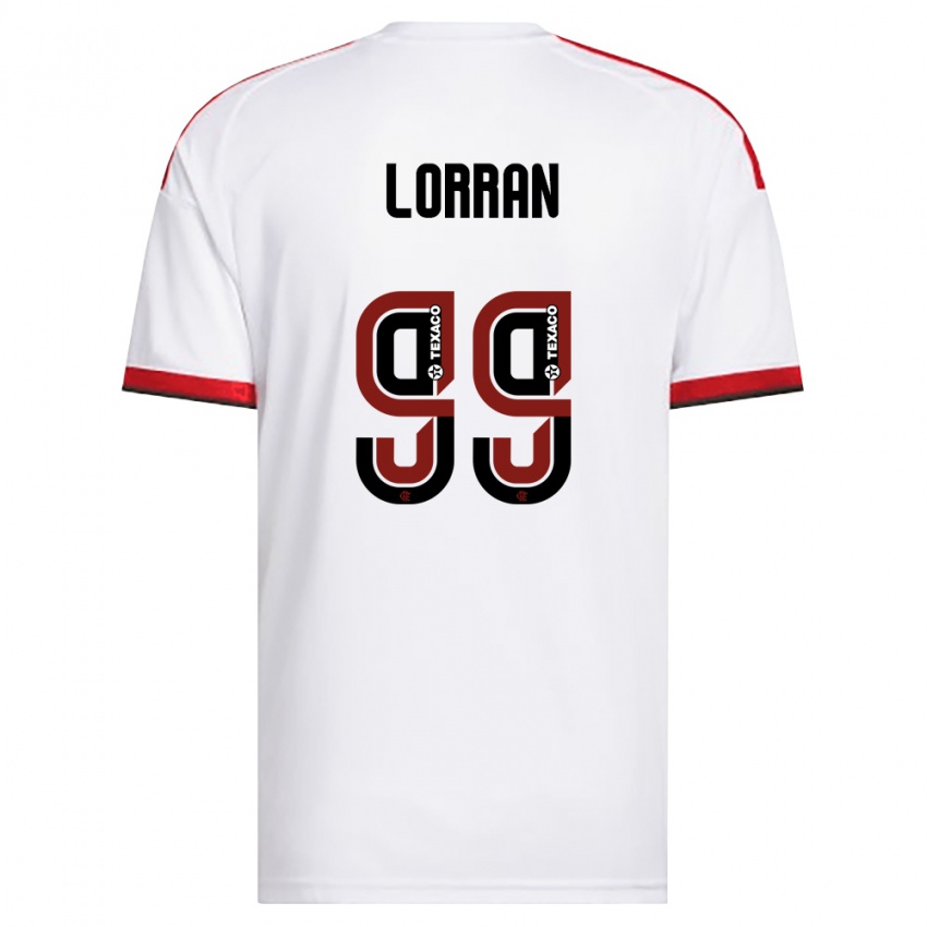 נשים Lorran #99 לבן אדום שחור הרחק ג'רזי 2026/27 חולצה קצרה