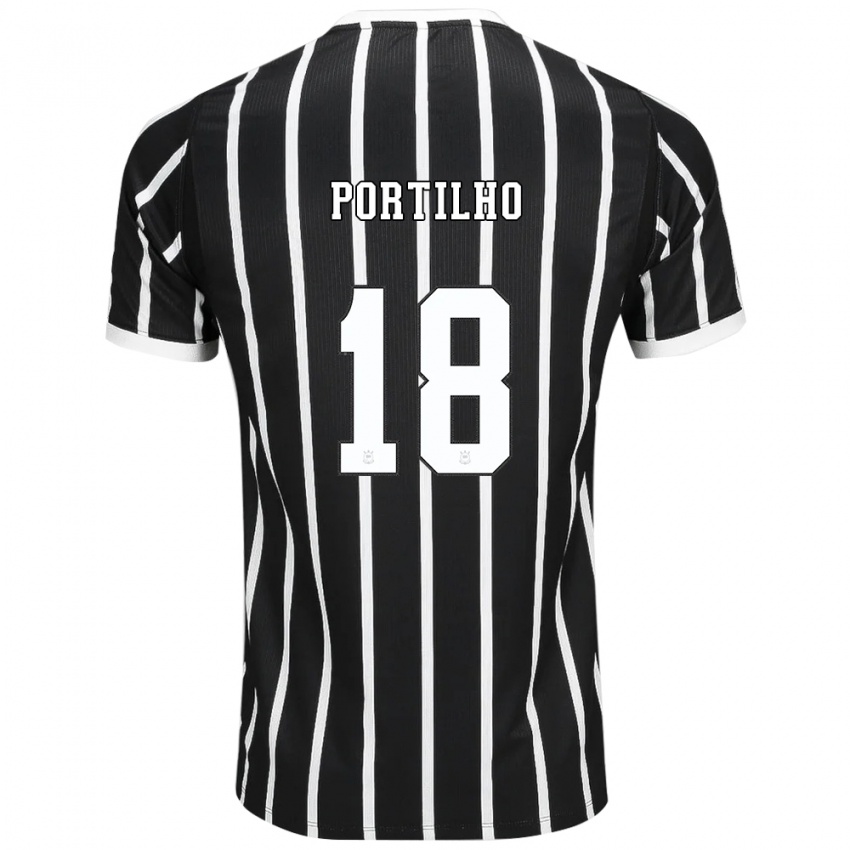 נשים Gabi Portilho #18 שחור לבן אדום הרחק ג'רזי 2026/27 חולצה קצרה