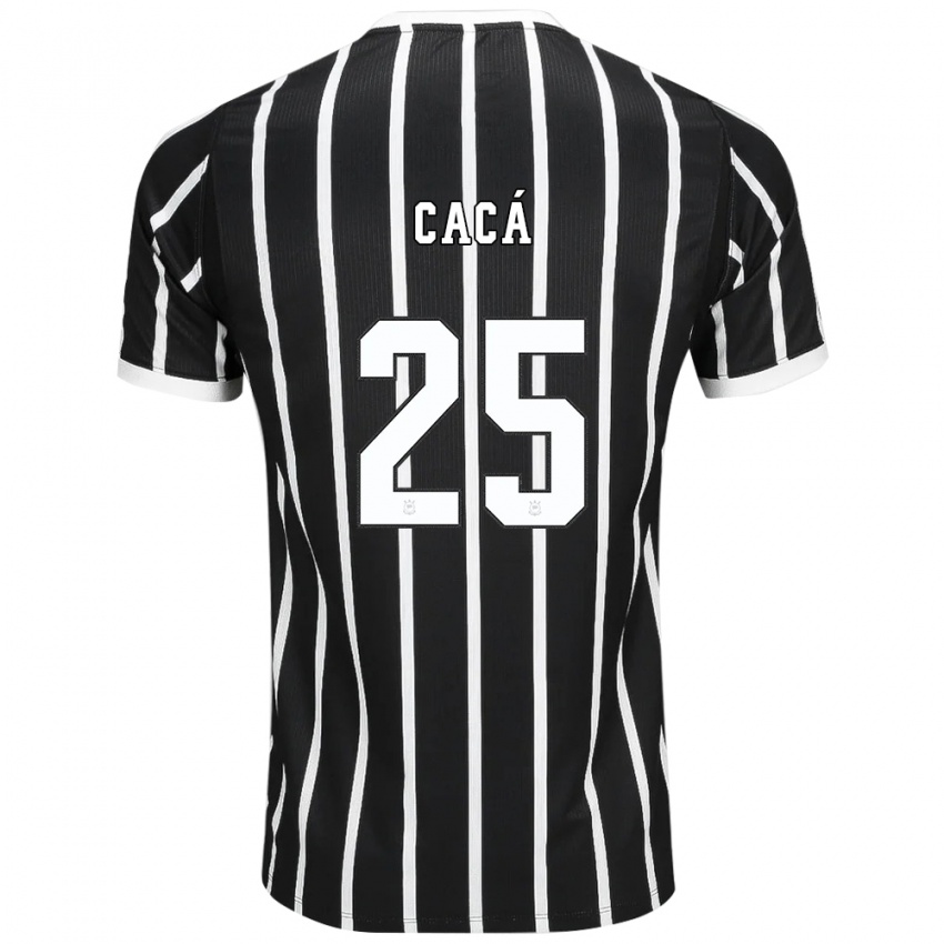 נשים Cacá #25 שחור לבן אדום הרחק ג'רזי 2026/27 חולצה קצרה
