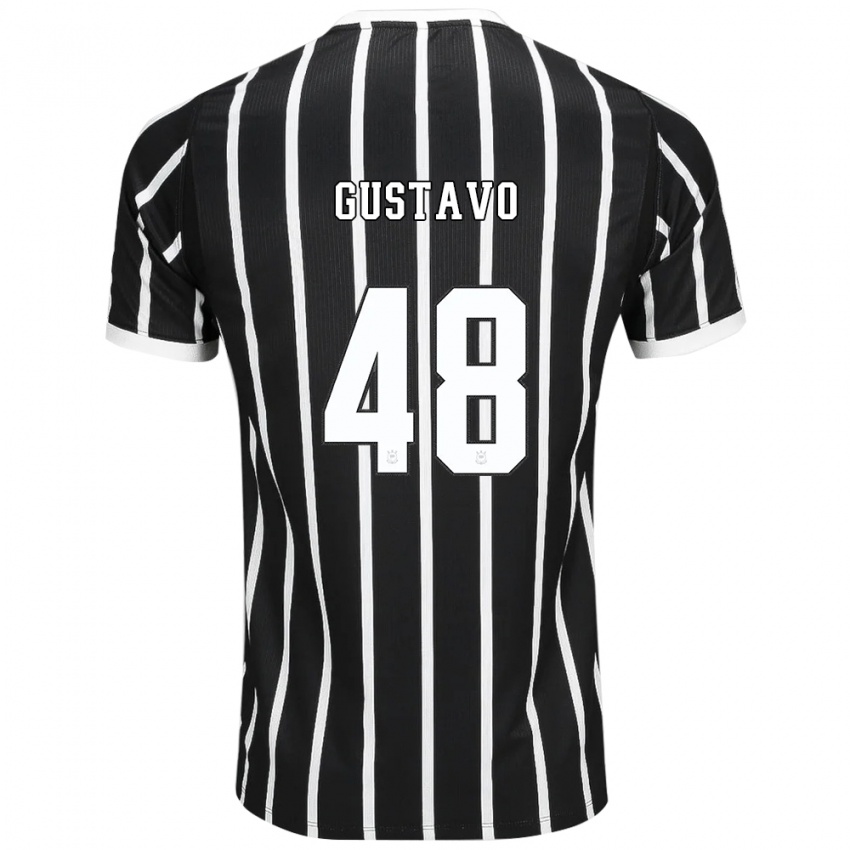 נשים Gustavo #48 שחור לבן אדום הרחק ג'רזי 2026/27 חולצה קצרה