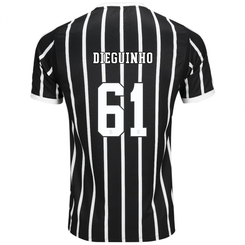 נשים Dieguinho #61 שחור לבן אדום הרחק ג'רזי 2026/27 חולצה קצרה