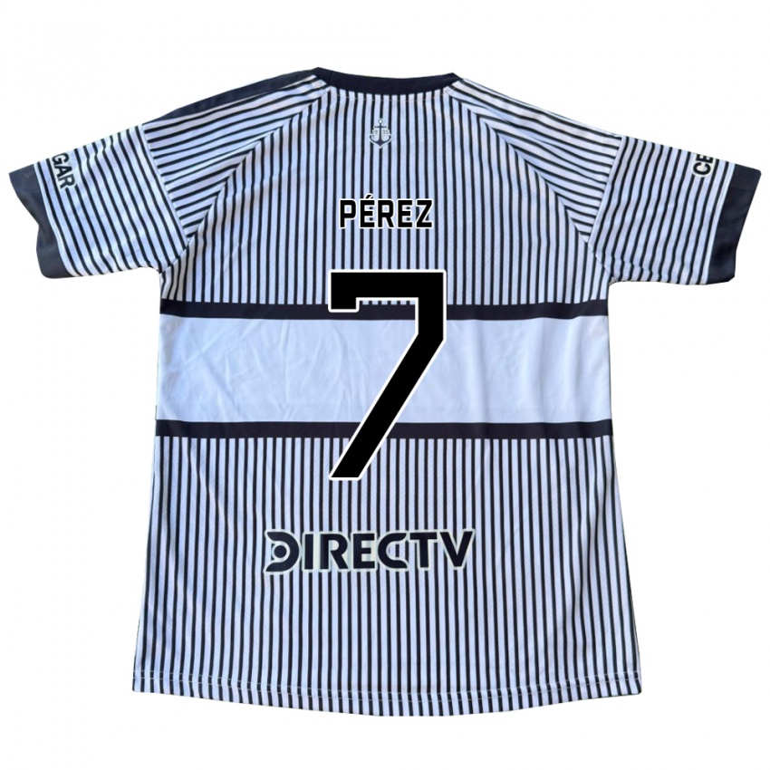 נשים Franco Pérez #7 לבן שחור צהוב הרחק ג'רזי 2026/27 חולצה קצרה