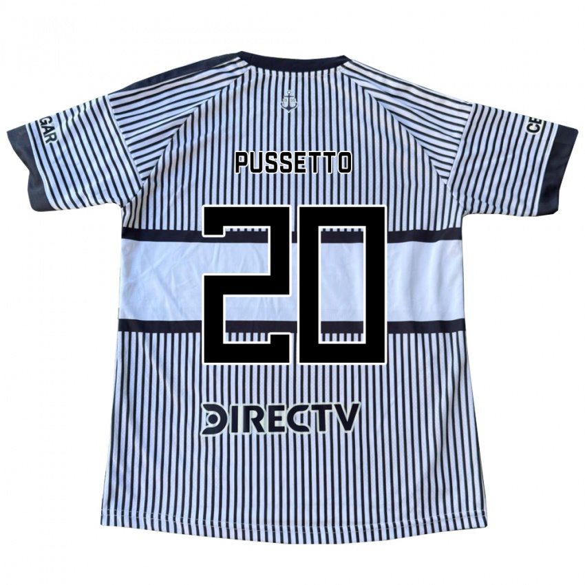 נשים Juan Pussetto #20 לבן שחור צהוב הרחק ג'רזי 2026/27 חולצה קצרה