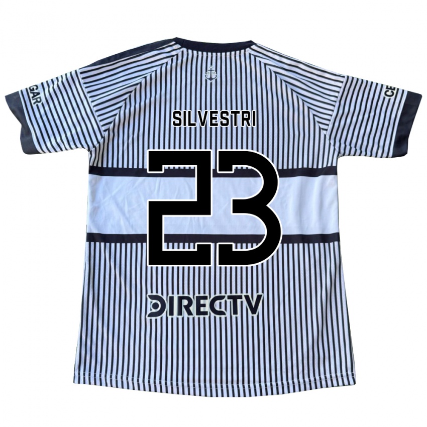 נשים Delfina Silvestri #23 לבן שחור צהוב הרחק ג'רזי 2026/27 חולצה קצרה