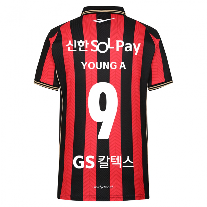 ילדים Yoo Young-A #9 אדום לבן שחור ג'רזי ביתית 2026/27 חולצה קצרה