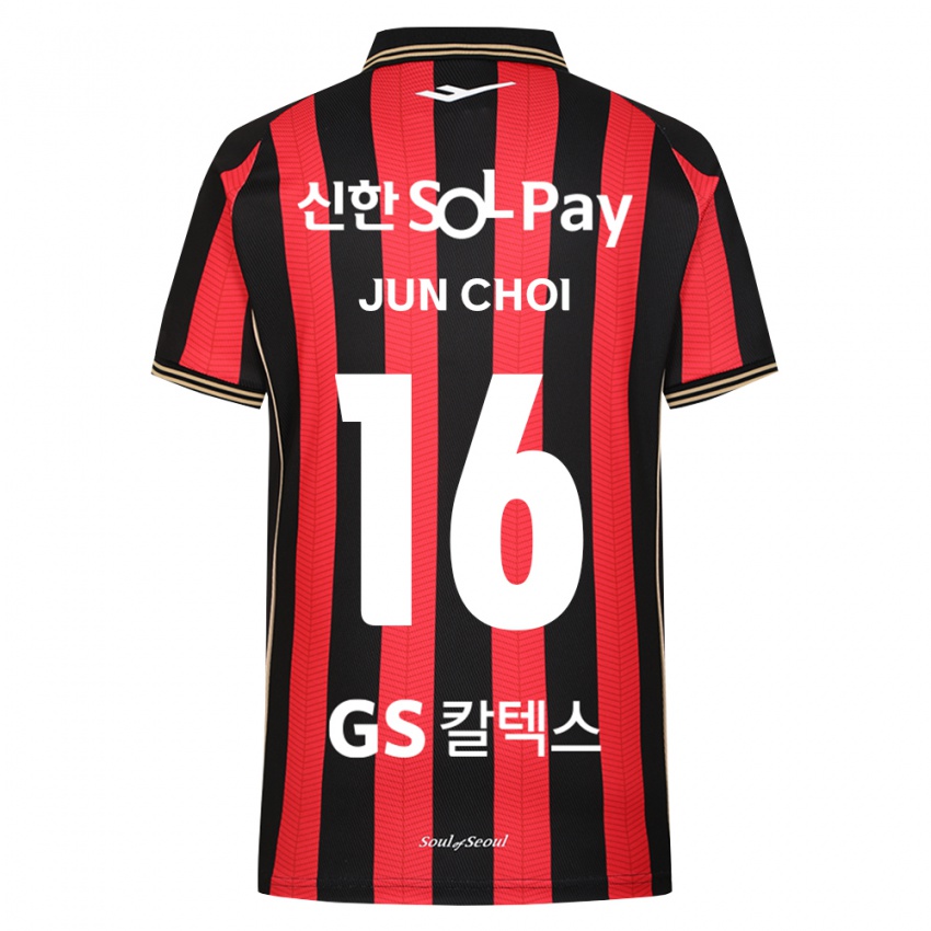 ילדים Jun Choi #16 אדום לבן שחור ג'רזי ביתית 2026/27 חולצה קצרה