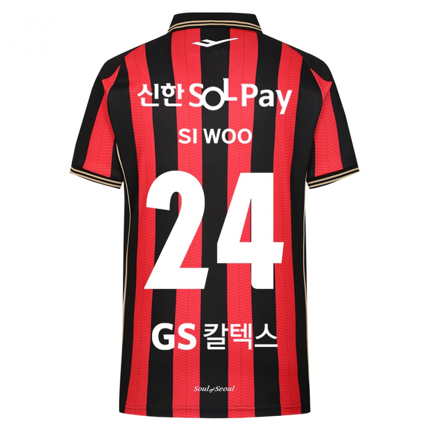 ילדים Si-Woo Kang #24 אדום לבן שחור ג'רזי ביתית 2026/27 חולצה קצרה
