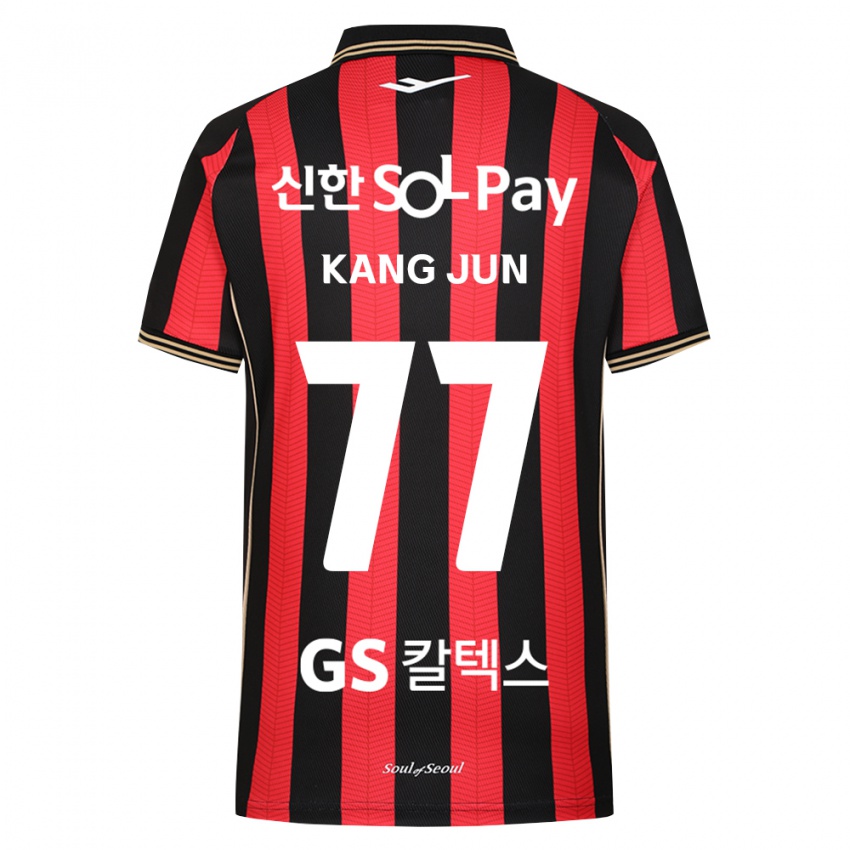 ילדים Kang-Jun Kim #77 אדום לבן שחור ג'רזי ביתית 2026/27 חולצה קצרה