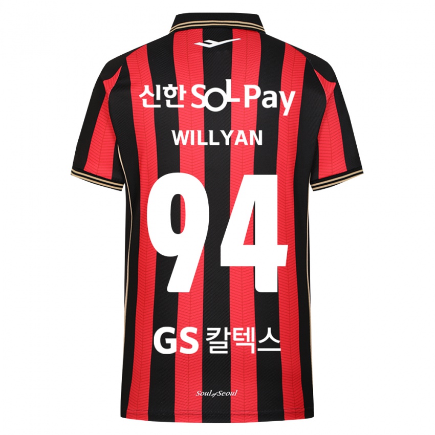ילדים Willyan #94 אדום לבן שחור ג'רזי ביתית 2026/27 חולצה קצרה