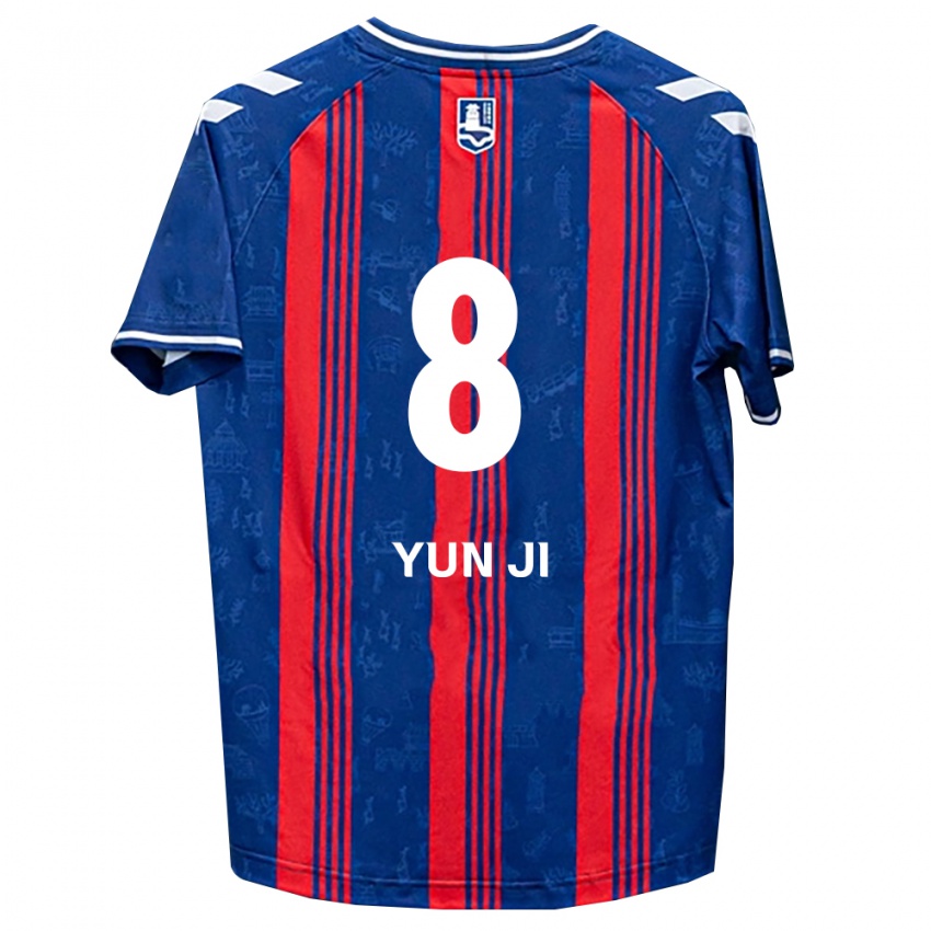 ילדים קים יון-ג'י #8 כחול אדום לבן ג'רזי ביתית 2026/27 חולצה קצרה