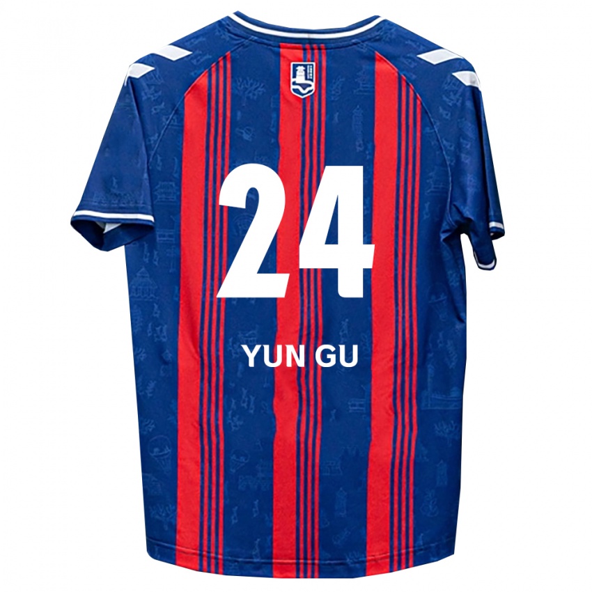 ילדים Yun-Gu Gang #24 כחול אדום לבן ג'רזי ביתית 2026/27 חולצה קצרה